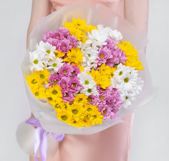 Assembled bouquet Т15 Bush Chrysanthemums Chamomile MixУ