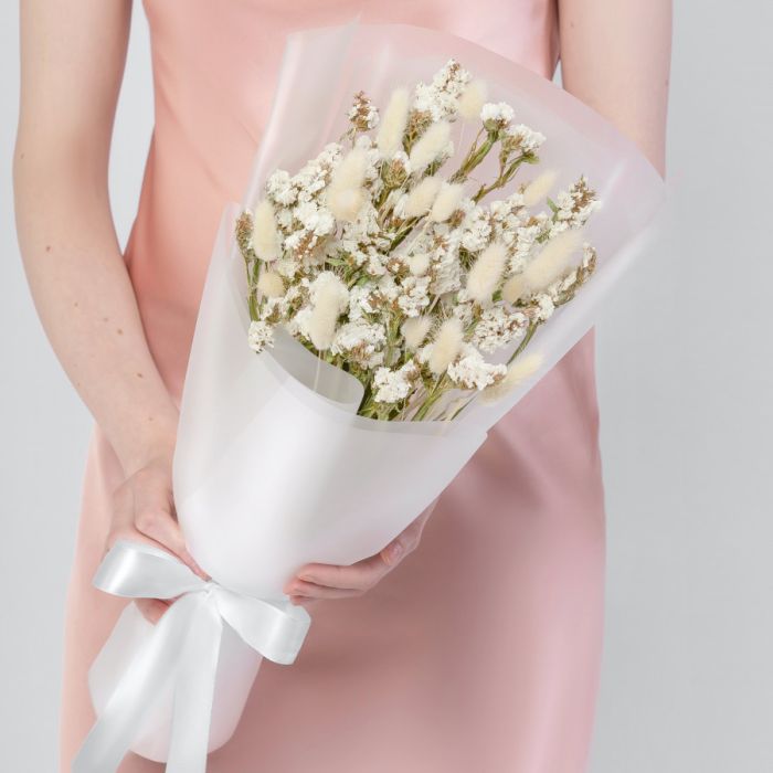 Bouquet Т15 Statice and LagurusУ dried flowers