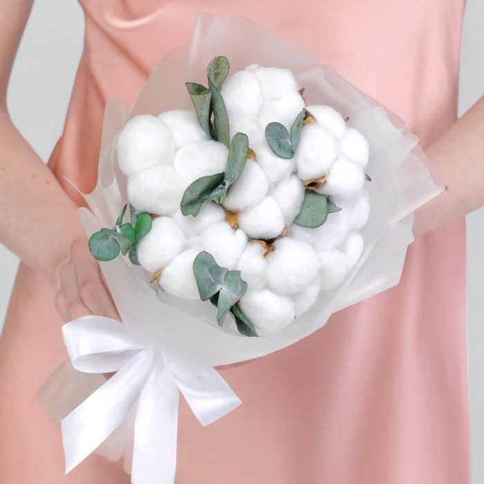 Bouquet Т7 White CottonsУ dried flowers