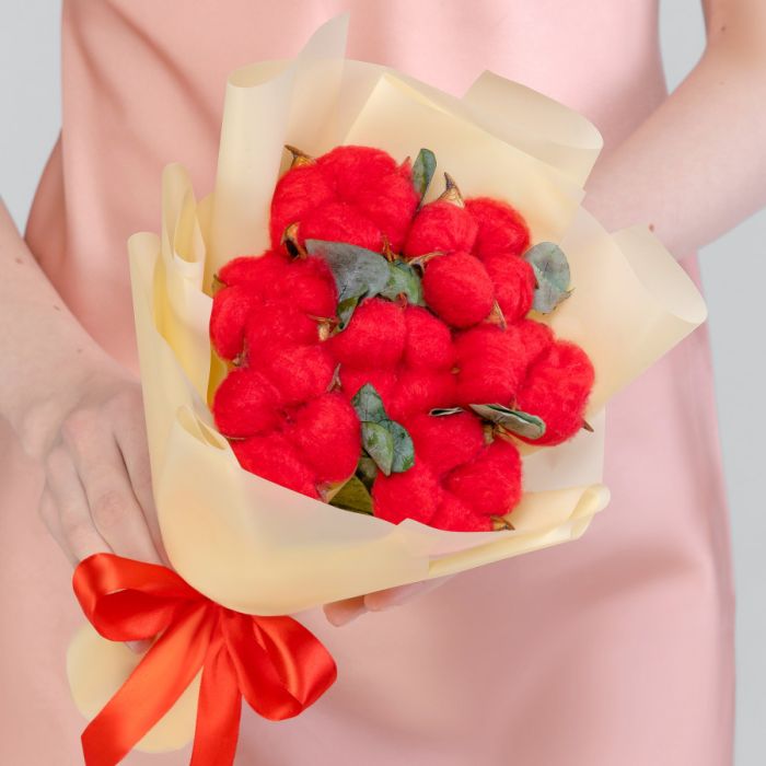 Bouquet Т7 Red CottonsУ dried flowers