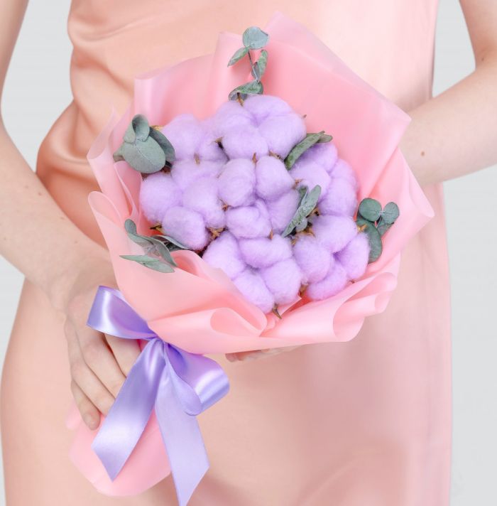 Ready-made bouquet Т7 Lilac CottonsУ dried flowers