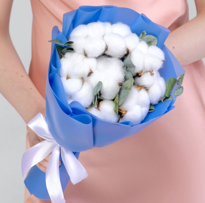 Ready bouquet Т9 White CottonsУ dried flowers