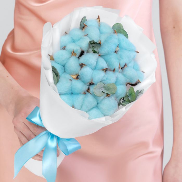 Ready bouquet Т9 Blue CottonsУ dried flowers