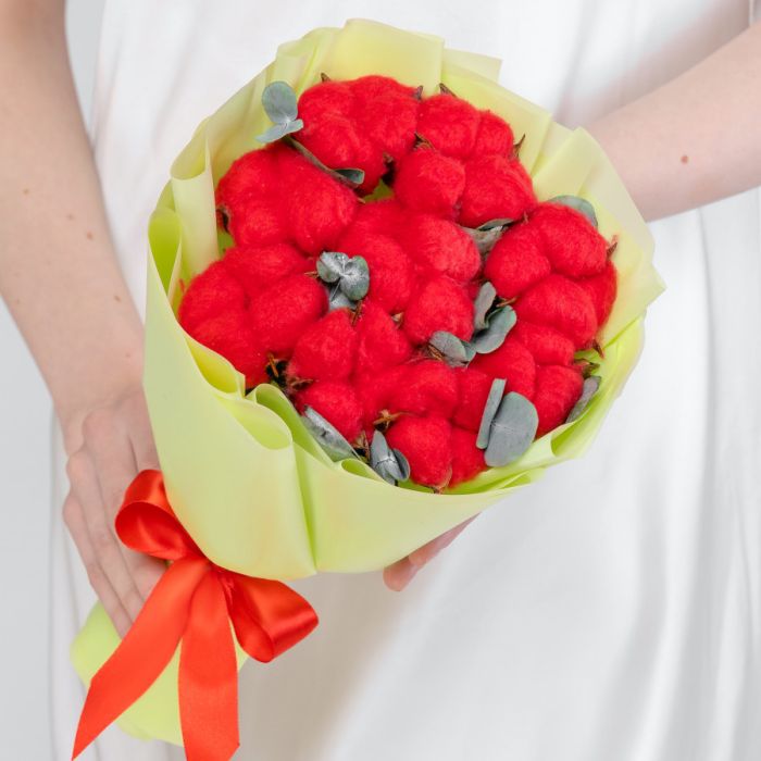 Bouquet Т9 Red CottonsУ dried flowers