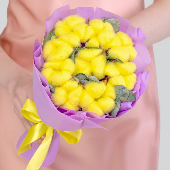 Ready bouquet Т9 Yellow CottonsУ dried flowers