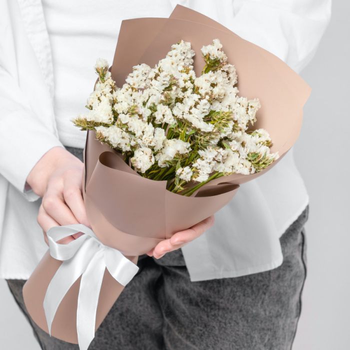 Bouquet ТWhite StaticeУ mini dried flowers.