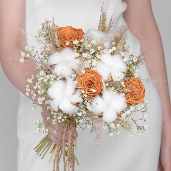 Bouquet ТWhite-BrownУ dried flowers