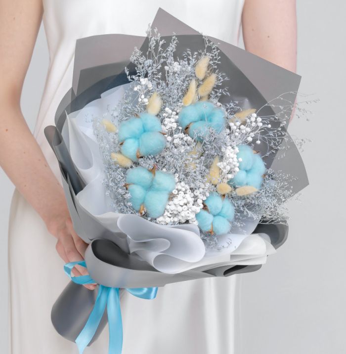 Bouquet ТBlue And WhiteУ dried flowers