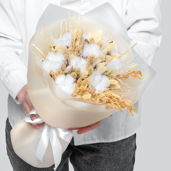 Bouquet ТCotton, Phalaris, Panicum, WheatУ dried flowers