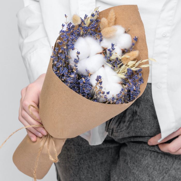 Bouquet ТCotton, Oats, Lavender, LagurusУ dried flowers