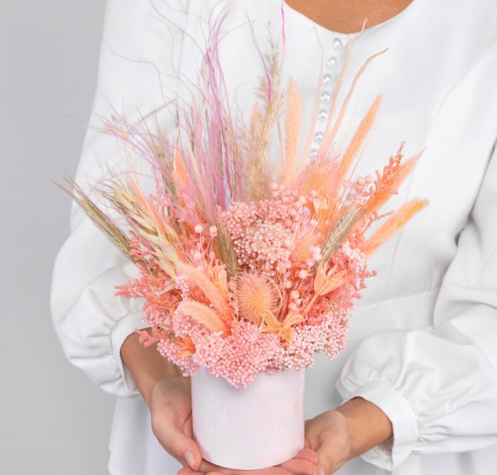 Ready bouquet ТLavaУ dried flowers in a cachepot