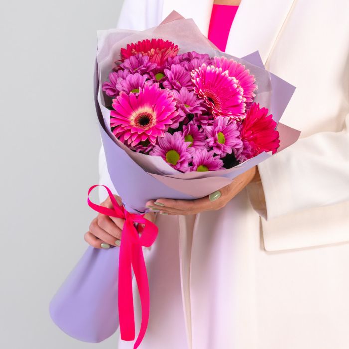 Bouquet ТPink Chrysanthemum and Gerbera MixУ.