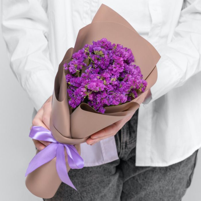 Bouquet ТLilac StaticeУ mini dried flowers.