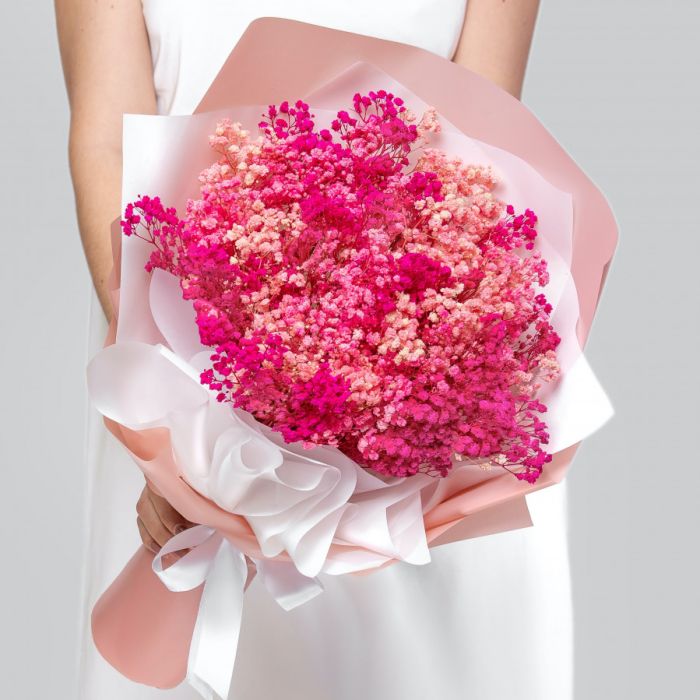 Bouquet of dried flowers ТPink and CrimsonУ dry flowers