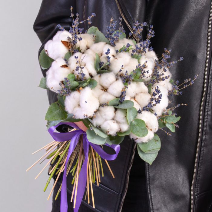 Bouquet ТCotton and LavenderУ dried flowers