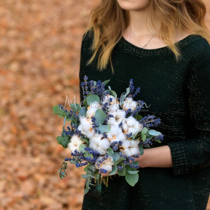 Bouquet ТPink Rose and Blue Dendrobium OrchidУ.